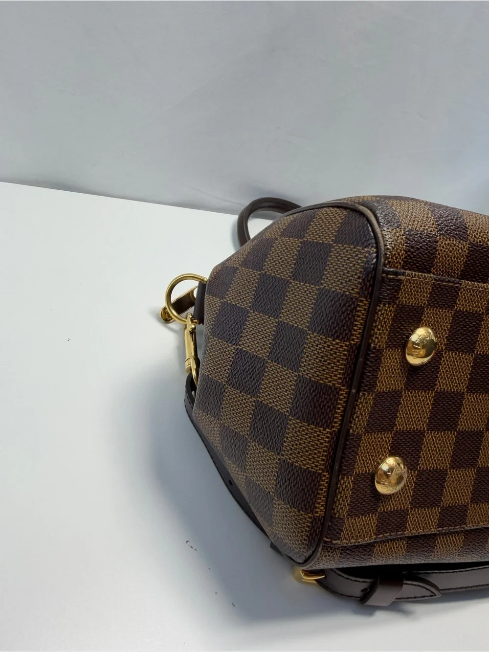 Louis Vuitton trevi  cloth Satchel with Gold Hardware